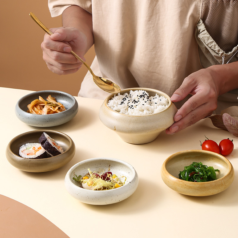 Sauce Dipping Cup - Japońska Retro Ceramiczna Miseczka na Przekąski