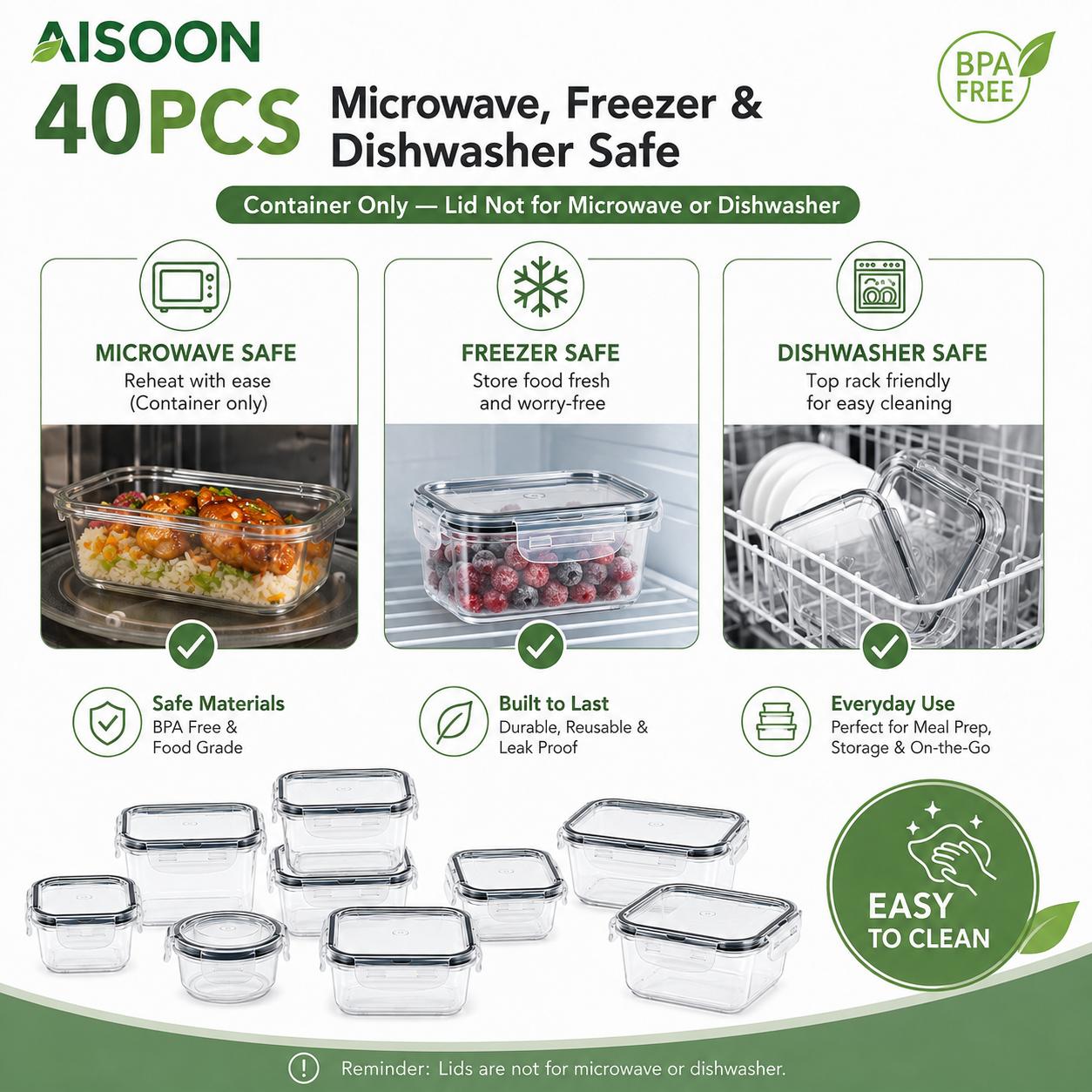 Zestaw 40 sztuk szczelnych poj – Meal Prep Kitchen recenzja i cena